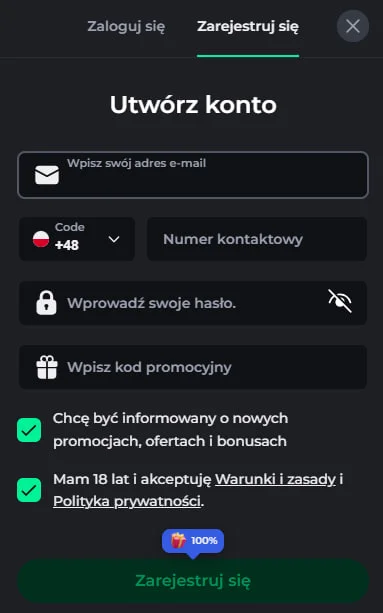 Rejestracja w BetOnRed