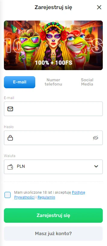 Rejestracja w Magic365 Casino