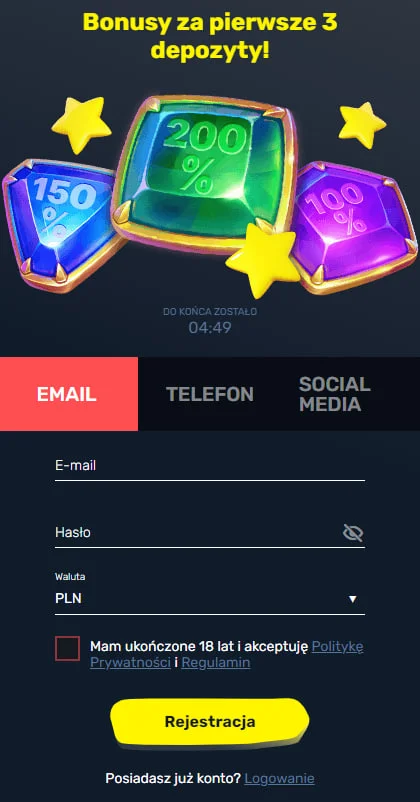 Rejestracja w Slottyway